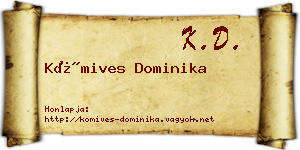 Kőmives Dominika névjegykártya